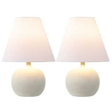 Asher 18.25" Minimalist Scandinavian Resin/Iron Gourd LED Table Lamp - JONATHAN Y
